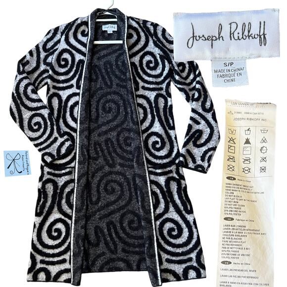 Joseph Ribkoff Artsy Swirled Open Sweater Jacket Sz S